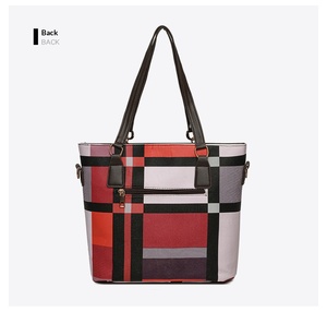 Conjunto de Bolsos de Piel Sintética con Logotipo Personalizado, Colección de Bolsos de Mano con Estampado a Cuadros Vintage, Bolso Tote y Bandolera, Conjunto de Bolsos para Mujer - Product Image 5