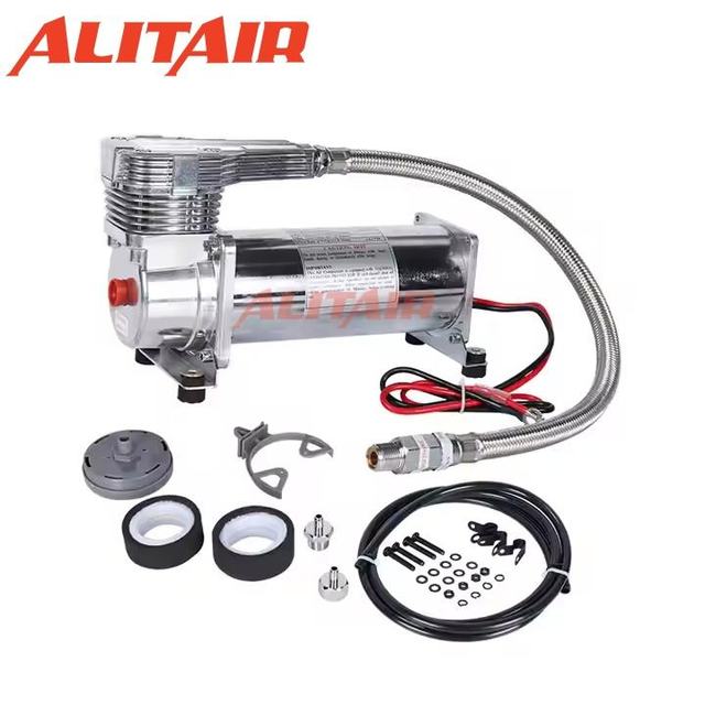 Factory VIAIR CHROME 12V 200PSI 485C AIR RIDE COMPRESSOR TRAIN HORN LOWRIDER BAGS SUSPENSION PUMP Pneumatic Suspension