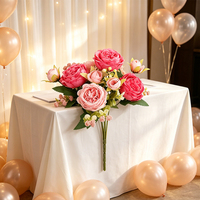 Bouquet de fleurs de pivoine artificielles en soie, fausses fleurs pour la décoration de mariage, décoration de la maison, arrangements floraux, centre de table