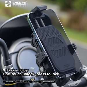 SMNU à la mode noir alliage d'aluminium vélo électrique <span class=keywords><strong>antivol</strong></span> double Port charge rapide <span class=keywords><strong>support</strong></span> de téléphone portable <span class=keywords><strong>support</strong></span> de Navigation - Product Image 3