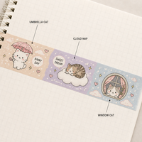 Ruban Washi Personnalisé Kawaii - Chat, Nuage, Rêve Pastel - Décoratif pour Journalisation, Scrapbooking, Emballage Cadeau