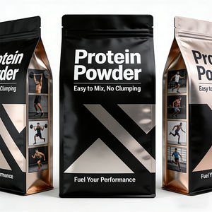 Bolsa de Embalaje de <span class=keywords><strong>Alimentos</strong></span> de Plástico Reutilizable a Prueba de Humedad con Impresión Personalizada, Bolsa de Pie para Proteína de Suero en Polvo - Product Image 1