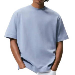Supplier Men's Heavy Cotton t Shirt <b>High</b> Quality Custom LOGO Desgin Blank Oversized Drop Shoulder Rib O-<b>neck</b> <b>Tshirt</b> for Men - Product Image 1