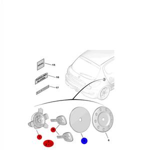 Convient pour Peugeot 206, 207, Citroën <span class=keywords><strong>C2</strong></span>, noyau de serrure de réservoir de carburant et bouchon de réservoir de carburant OE:1508K2 1508P6 - Product Image 6