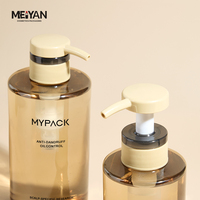 MYPACK Emballage rond en plastique transparent ambré pour animaux de compagnie 300ml 500ml Hôtel Shampooing Savon pour les mains Crème pour les mains Lotion Bouteille à pompe