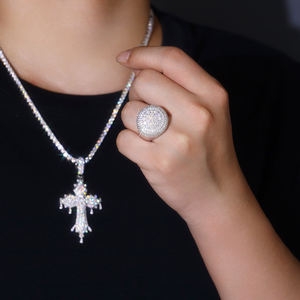 Cincin Pria Besar Moissanite Perak Sterling S925 dengan Berlian Menonjol Cincin Pernikahan Mewah Ringan Hadiah Liburan - Product Image 6