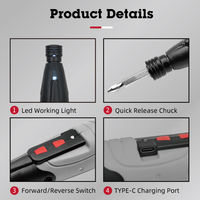 Tournevis sans fil rechargeable par USB portable 3,6 V, outil électrique multifonctionnel avec lumière, kit de perceuse électrique pour le bricolage