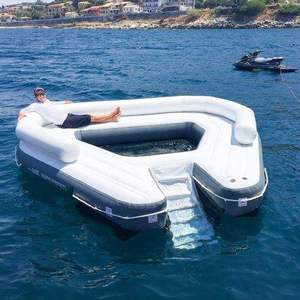 Bán hàng nóng Inflatable nổi đảo hồ bơi Float thanh nước lười biếng sông phòng chờ, Inflatable nước nổi đảo với tùy chỉnh thiết kế - Product Image 1