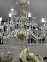 Lustre de salon en verre courbé pour décoration de la maison Luminaire élégant