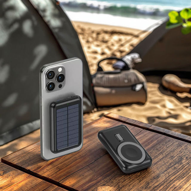 10000mAh Magnetic 15W Fast Charging Solar Multi-Function Wireless Li-Polymer Type-C High Efficiency Portable for Power Bank