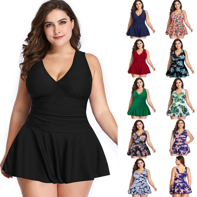 Plus Size Tankinis 2 Piece Set Dress Swimwear Women Swimsuit Bathing Suit