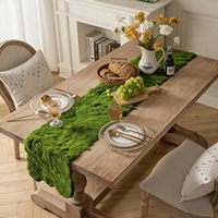 Chemin de table en fausse mousse pour l'artisanat, décoration naturelle pour plantes d'intérieur avec base en tissu, couverture en mousse, tapis en mousse, pour mariage