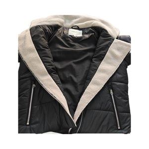 Women's Winter Eco-Friendly Windproof Water-Resistant Fleece Collar <strong>Quilted</strong> Puffer <strong>Jacket</strong> Stand Solid <strong>Pattern</strong> Zipper Closure - Product Image 4