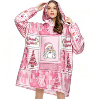 Sudadera con Capucha Tipo Manta Rosa para Navidad, Talla Grande, Personalizable, para Invierno, Fiestas, Halloween, Regalo de Navidad