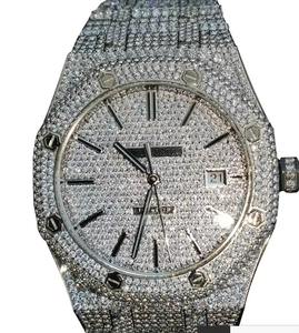 Relojes de movimiento automático de lujo hechos a mano totalmente Ice Out Diamond Hip Hop Relojes Lced OutMoissanite Relojes - Product Image 2