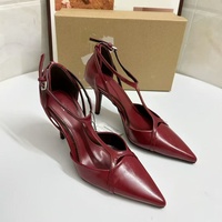 Nouvelles sandales d'été pointues de haute qualité pour femmes, sexy, imprimé léopard, talons hauts fins, chaussons de banquet pour femmes