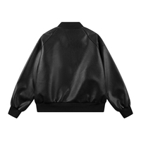 Veste pour homme, style rétro américain en cuir PU, ample et simple, décontractée et tendance, coupe-vent avec col montant