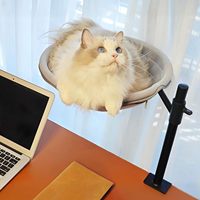 360 ° Support de bureau pivotant pour chat, lit de bureau pour chat, hauteur réglable, perchoir pour la maison et le bureau