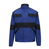 Veste de travail pour homme en coton OEM, uniforme de travail pour entrepôt et transport, vêtement de travail élastique pour la construction avec manches amovibles