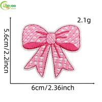 Patch brodé thermocollant en polyester rose, haute densité, couture de précision, nouveau design, écologique, pour robe de femme