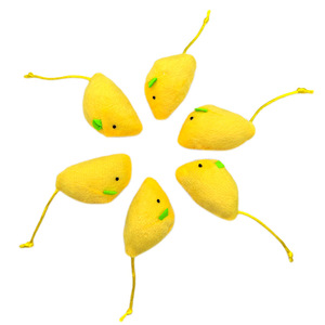 Venta al por mayor Mini juguetes de juego divertidos para gatos Ratón de peluche atraer juguetes de peluche amarillo gato masticar hierba gatera ratones de juguete - Product Image 2