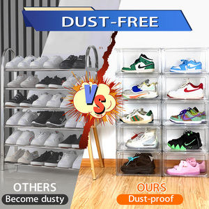 Toptan şeffaf plastik ayakkabı istiflenebilir ayakkabı saklama kutuları damla ön akrilik çekmece tipi manyetik temiz ayakkabı kutusu - Product Image 3