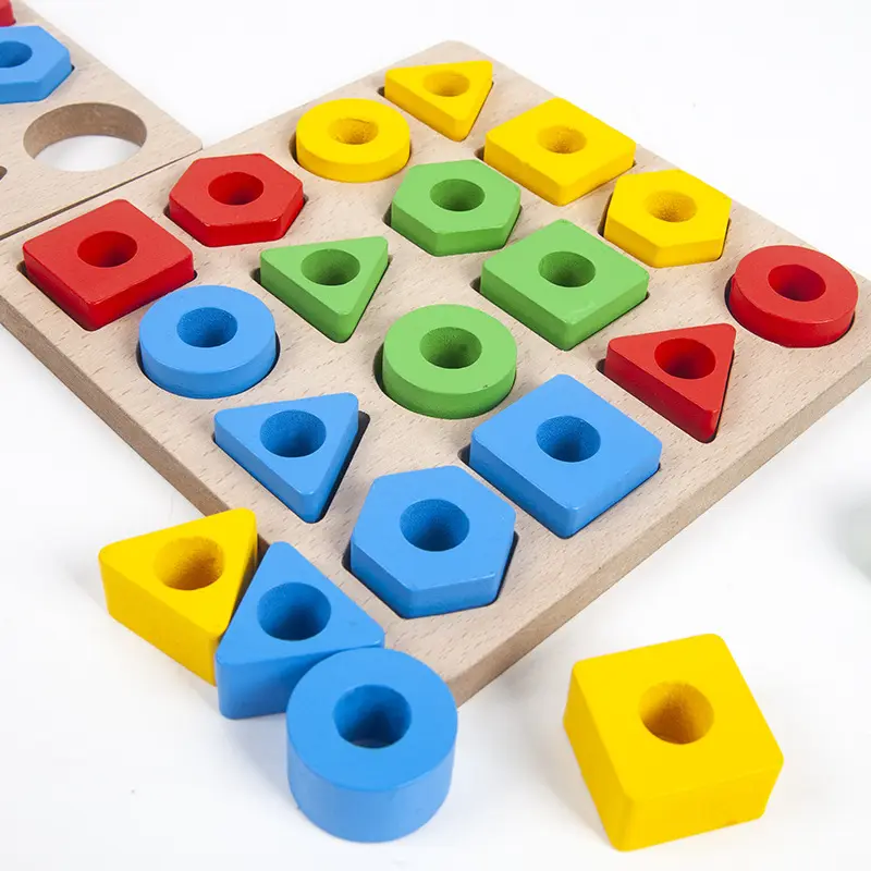 Bebê Montessori Aprendizagem Educacional Brinquedos De Madeira para Crianças Jogo De Batalha Interativo Crianças Forma Geométrica Color Matching Puzzle