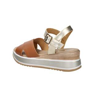 Sandalo con Zeppa da Donna in Pelle 19246-E5 Stile Platform per l'Estate - Product Image 3