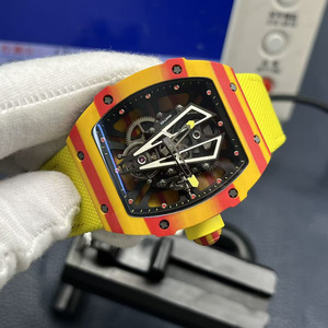 Reloj de Lujo de Alta Gama Estilo RM, Esqueleto, Esfera con Degradado Rojo y Amarillo, Mecánico Automático, Deportivo - Product Image 3