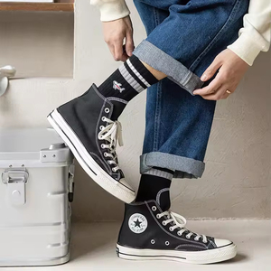 Trendy Snow Mountain Embroidery Mid-calf <b>Socks</b> for Men – Four Seasons Sports Hip-hop Couple <b>Long</b> <b>Socks</b> Cotton - Product Image 6