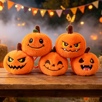 Gantungan Kunci Boneka Halloween Plushies Peluche 4 Inci 10cm Mainan Gantungan Kunci Labu untuk Dekorasi Halloween