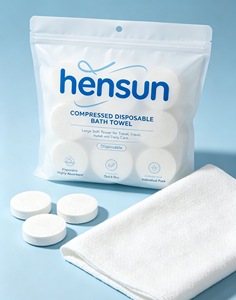 Toalla de Baño Desechable Comprimida Hensun, Grande, Suave, de Secado Rápido, para Viajes, Hotel, Uso Doméstico, Paquete Individual - Product Image 1