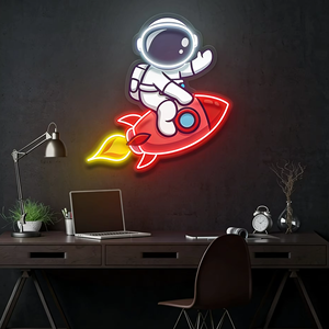 Letreros LED Personalizados con Diseño de Astronauta, Oso y Pizza para Decoración del Hogar o Publicidad en Centros Comerciales - Product Image 2
