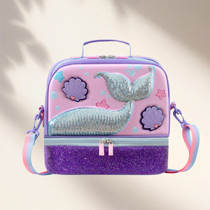 Sac à déjeuner isotherme pour enfants, motif astronaute de dessin animé, double compartiment, bandoulière, sac à déjeuner portable - Product Image 3