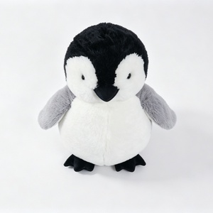 Customized Penguin Plush Backpack Soft Fluffy Standing Stuffed Grey <b>Wing</b> Flippers Classic <b>Black</b> White Arctic Animal PP Cotton - Product Image 2
