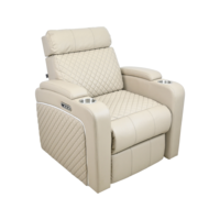Fauteuil de massage de luxe pour salon, en cuir PU, inclinable électriquement, avec porte-gobelet et éclairage LED pour salon de coiffure