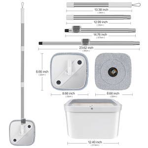 Masthome Stainless Steel Floating <b>Mop</b> Cleaner Magic <b>Mop</b> Spin <b>Dry</b> Cleaning Floor <b>Mop</b> with Dirty Clean Water Separation Bucket - Product Image 6