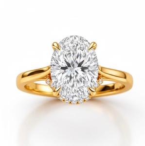 แหวนหมั้นเพชรโมอิสซาไนต์ทอง 14K ขายดีที่สุดสำหรับผู้หญิง เครื่องประดับแต่งงานหรูหราแบบโซลิแทร์ มีจำหน่ายในราคาที่ดีที่สุด - Product Image 1