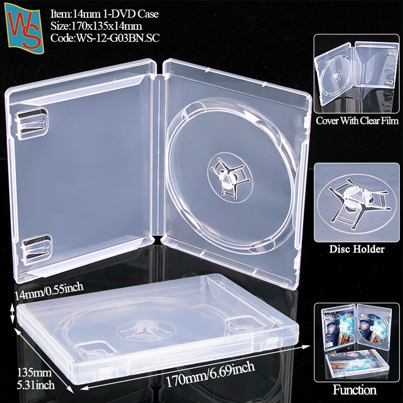 Boîtier 1 DVD 14 mm G03B - Transparent