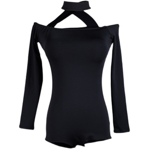 Latin Dance Kleid Halfter Langarm Adult Top Modern <span class=keywords><strong>R</strong></span> Übungs blume <span class=keywords><strong>Cha</strong></span>-<span class=keywords><strong>cha</strong></span> Schwarz - Product Image 5