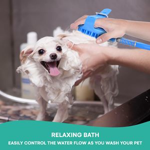 Portable Pet Shower Sprayer with <b>Dog</b> <b>Bathing</b> Brush for Outdoor Camping & Indoor Use Easy Handheld Rinsing Grooming Tool - Product Image 4