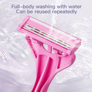 Производитель Макс, розовая блистерная упаковка, безопасная Тройная лезвия из нержавеющей стали, удобная одноразовая бритва для женщин - Product Image 5