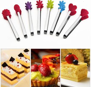 Salad Serving <b>BBQ</b> Ice Tongs Stainless Steel Handle Utensil Creative Heart Shape Kitchen Cooking <b>Tools</b> Mini Silicone Food Clip - Product Image 6