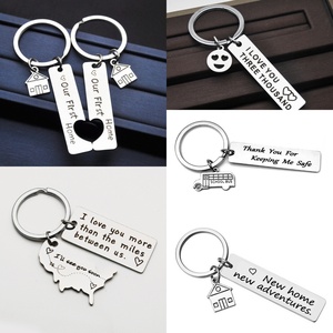 Accessoires DIY en gros : Porte-clés en acier inoxydable, pendentif rond, breloque cœur, différentes formes, logo émaillé, porte-clés personnalisé - Product Image 6