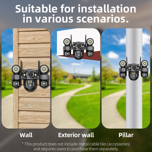 Telecamera di Sicurezza V380 CCTV 9MP a Tre Obiettivi e Tre Viste, con Scheda SIM 4G, Panoramica a 360 Gradi, per Centri Commerciali, con Tracciamento Umano AI - Product Image 6