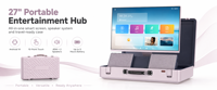 Hub de divertissement intelligent de style mallette 27 pouces avec écran tactile Android 14, haut-parleurs stéréo doubles 45W, Wi-Fi et Bluetooth pour les voyages en extérieur