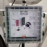 Répulsif d'oiseaux à batterie de panneau solaire de 20 haut-parleurs avec 8 sons et carte à puce sonore remplaçable pour grande ferme et jardin