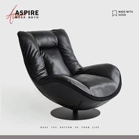 Chaise de canapé en cuir simple haut de gamme pour salon et balcon, fauteuil de loisirs inclinable pour designer