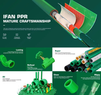 IFAN Fournisseur fiable de tuyaux et raccords PPR, matériaux de plomberie, coudes, tés et raccords en laiton PPR de 20 à 110 mm
