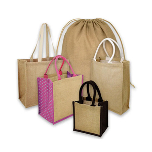 Sac fourre-tout en jute tissé moyen, réutilisable, en fibres naturelles, pour courses, supermarché, commerce de détail, emballage alimentaire - Product Image 4